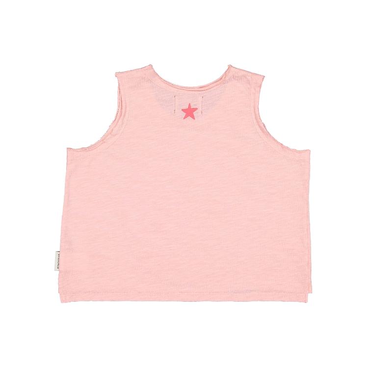 sleeveless tshirt pink multicolor circle print - 0