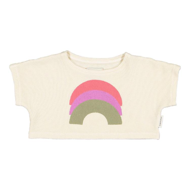 crop top ecru multicolor rainbow