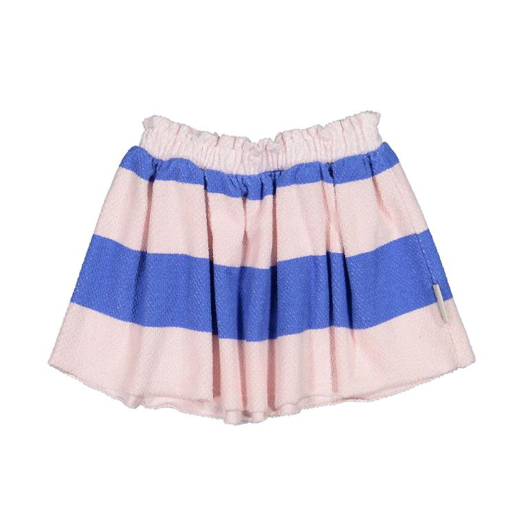 short skirt light pink & blue stripes