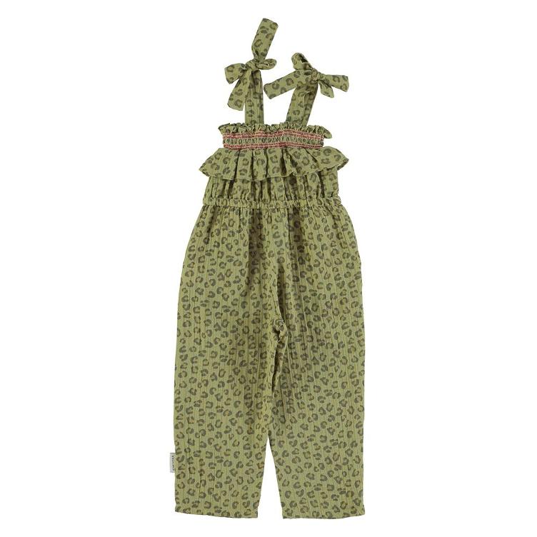 Jumpsuit khaki w animal print