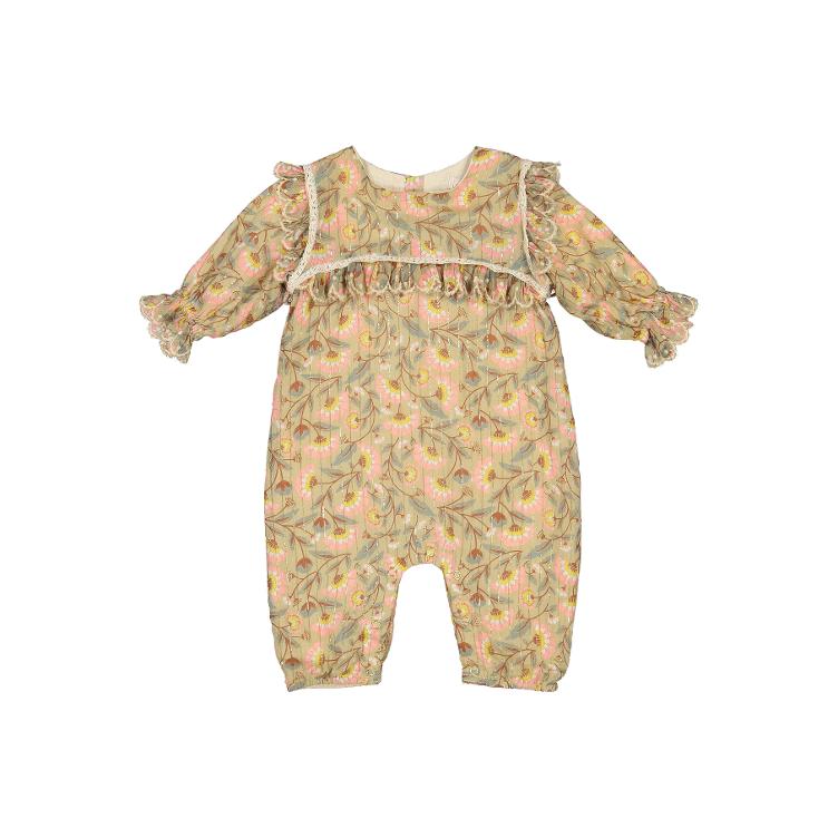 Jumpsuit Macesti khaki falk flowers