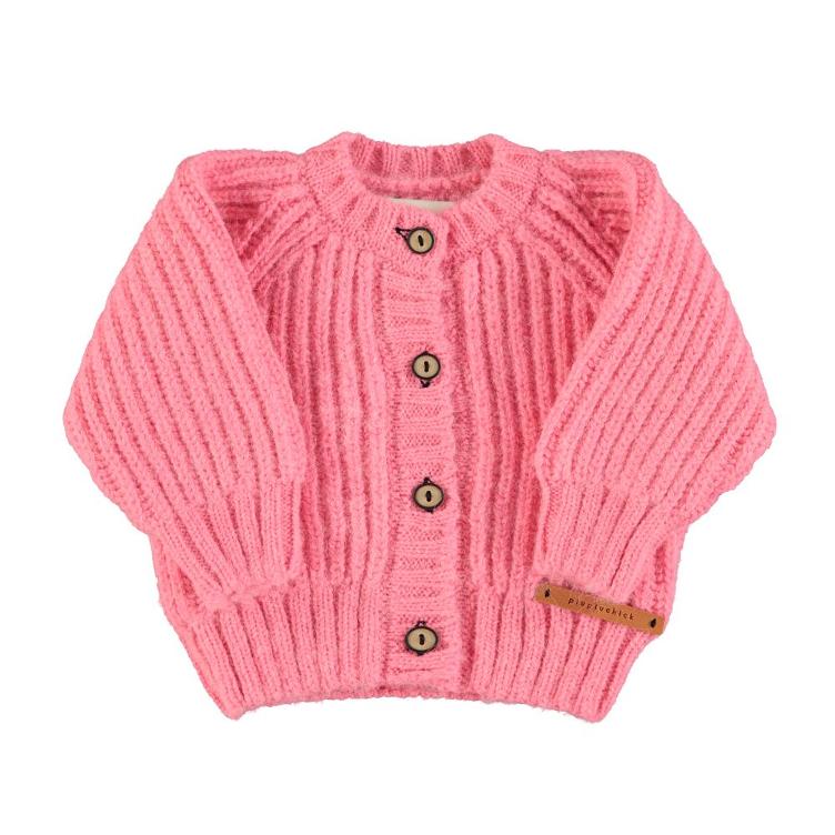 knitted baby cardigan pink