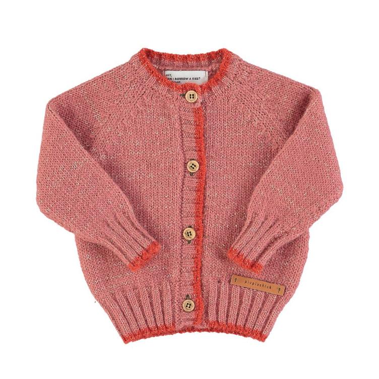 Knitted cardigan pink orange