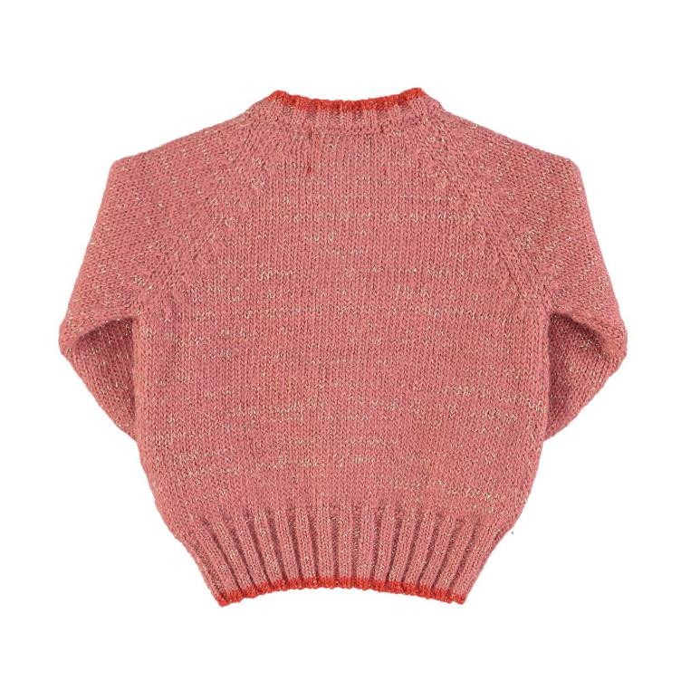 Knitted cardigan pink orange - 0