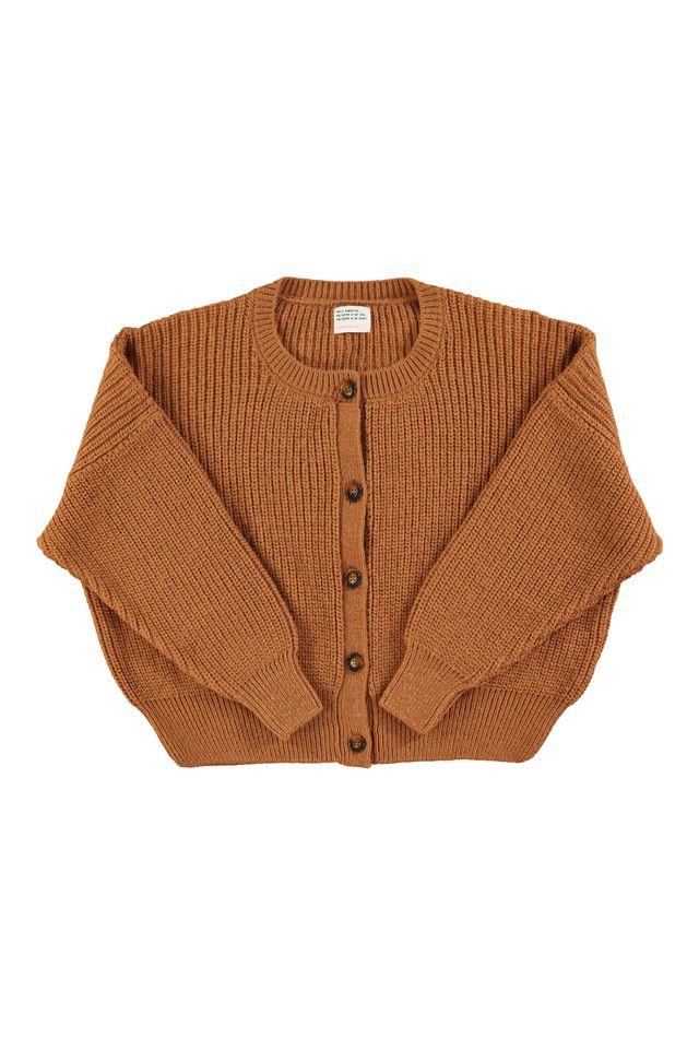 Knitted soft cardigan brown