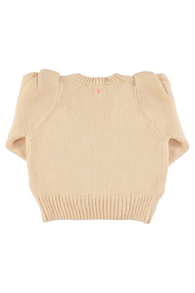 Knitted soft sweater ecru - 0