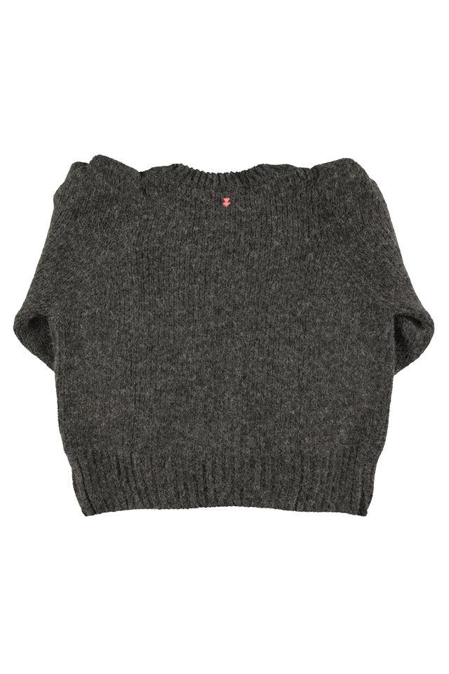 Knitted soft sweater grey - 0