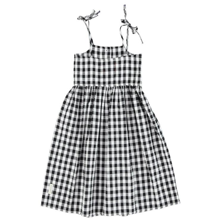 long dress black white checkered - 0