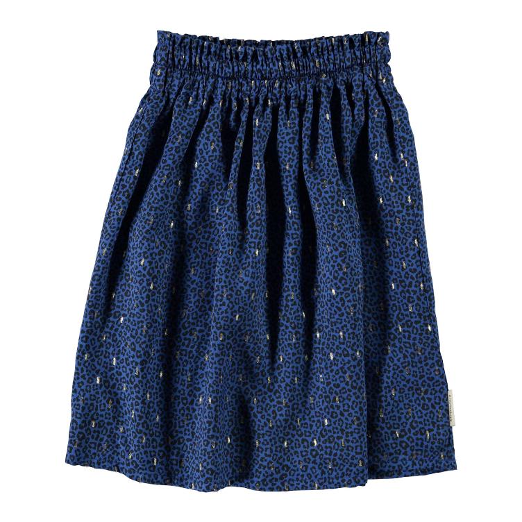 long skirt indigo animal print