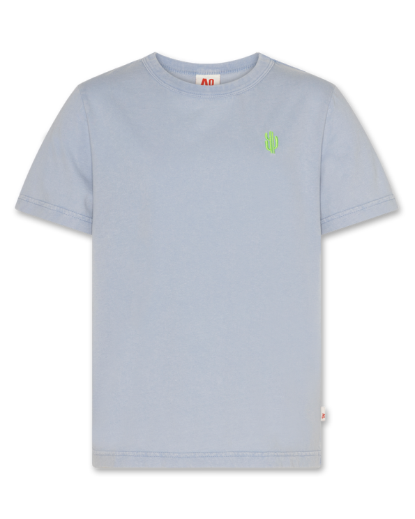 mat t shirt garment dye light blue