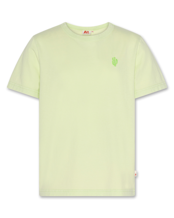 mat t shirt garment dye light green