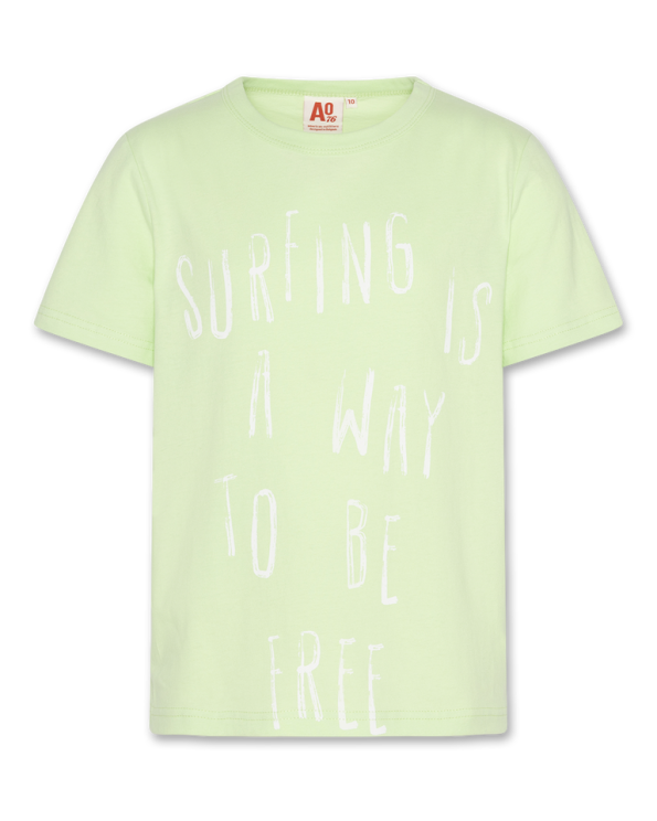 mat t shirt surfing light green