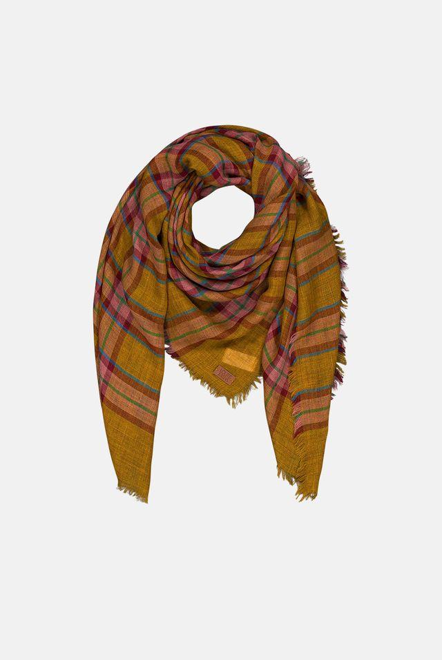 Meknes woven scarf honey checks