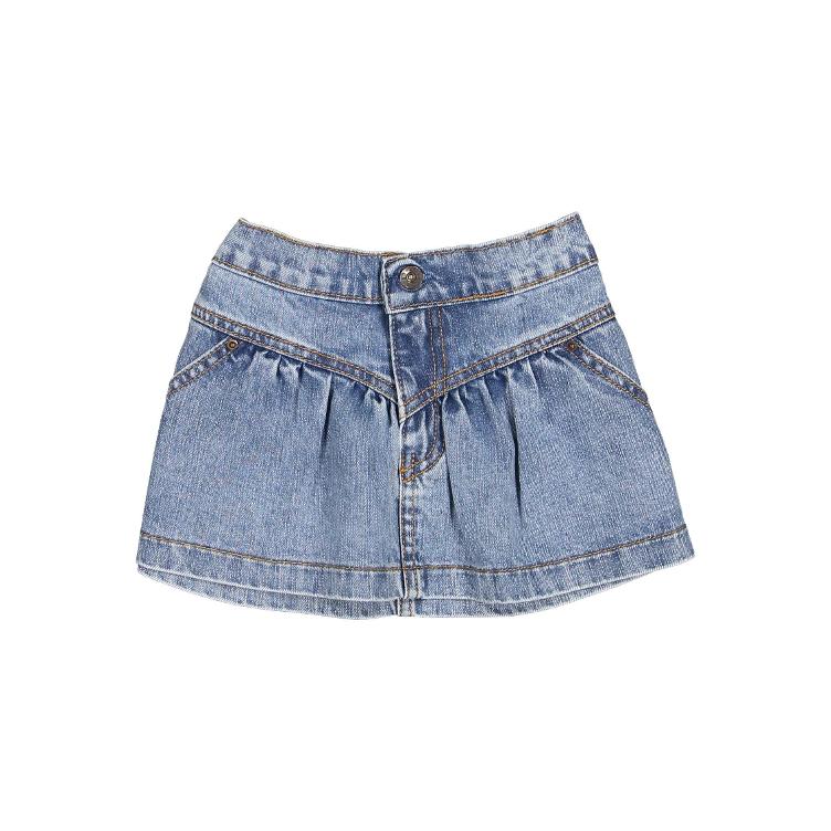 mini skirt washed light blue denim