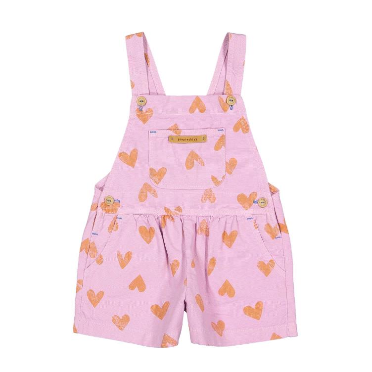 short dungaree lavander orange hearts