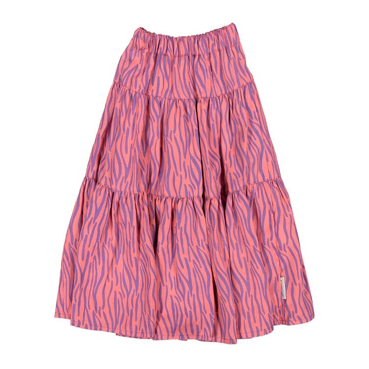 long layered skirt pink animal print