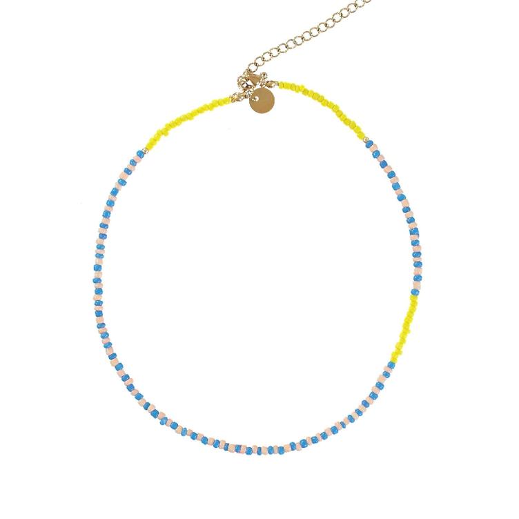 necklace multicolor blues & pinks glass nr2