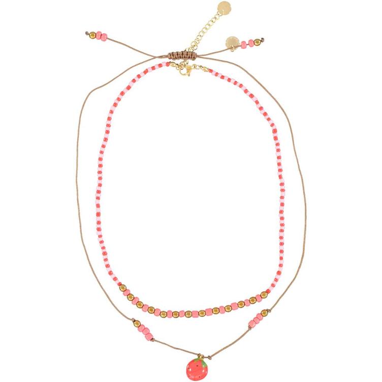 necklace Piupiuchick pink strawberry - 0