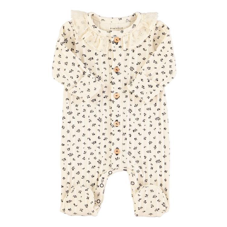 Newborn babygrow w collar little flowers