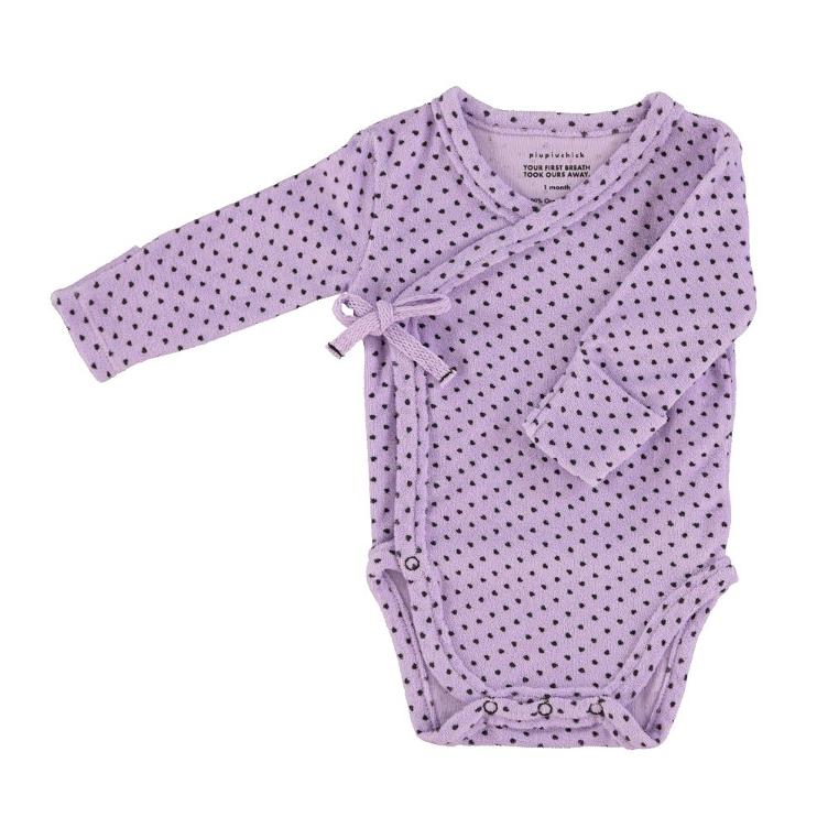 Newborn body lilac w little black hearts