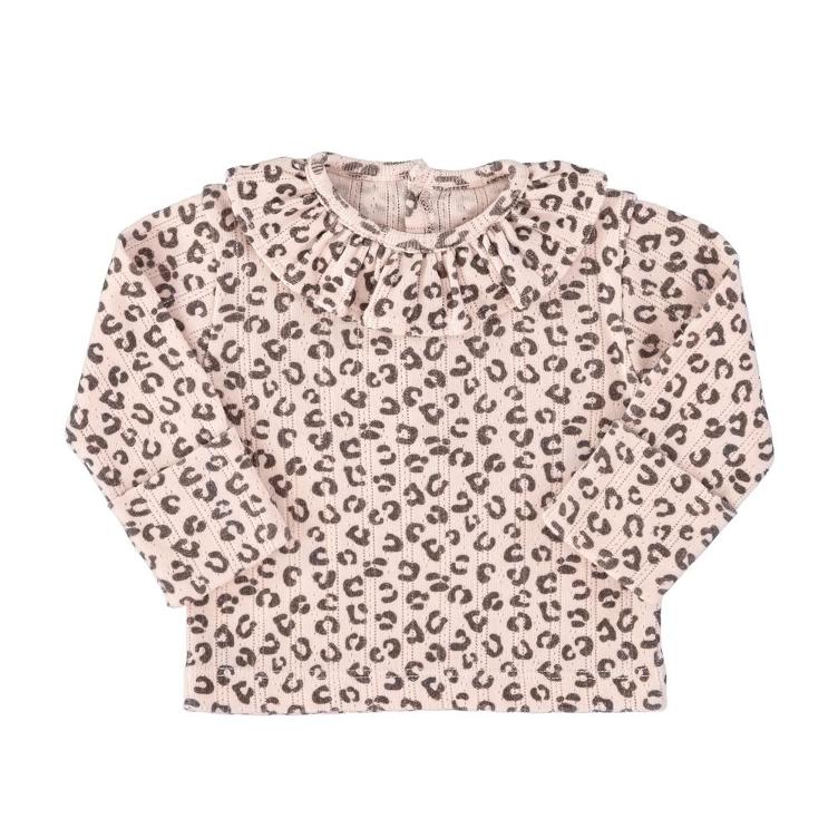 Newborn collar shirt pink w animal print
