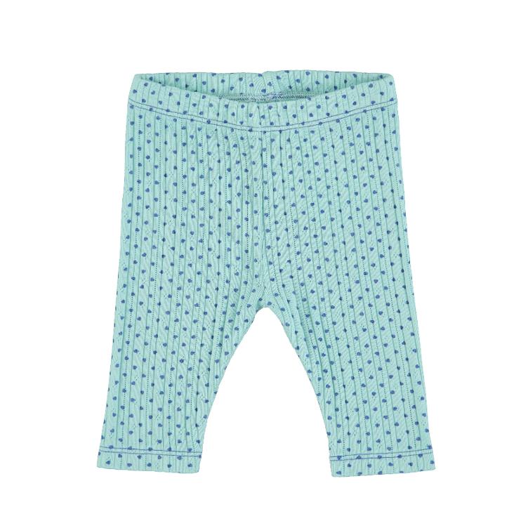 newborn leggings mint w blue little hearts