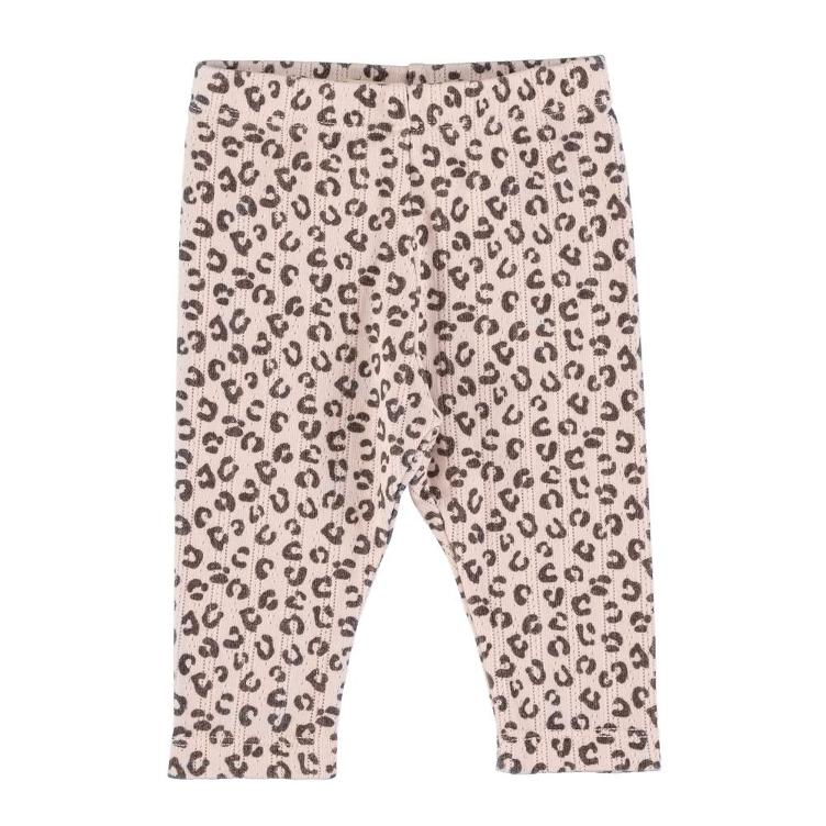 Newborn leggings pink w animal print
