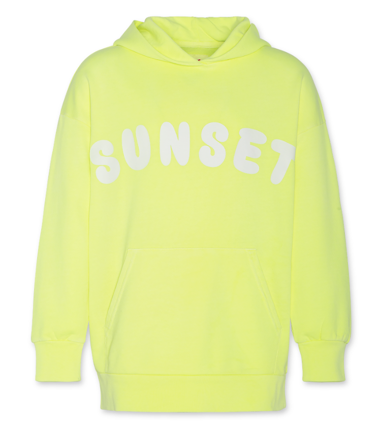 oversized hoodie sunset fluo yellow organic sweats
