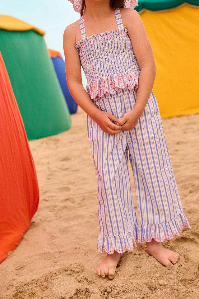 Pants Loukini blue seaside stripes - 0