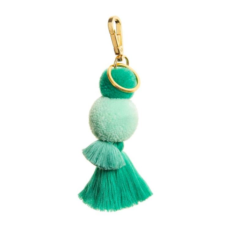 PomPom tassel key ring mint