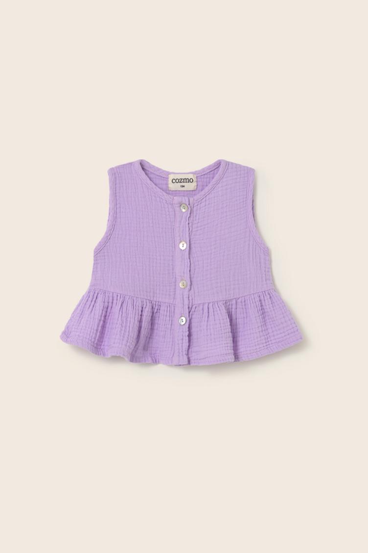 Posy lavender soft gauze top
