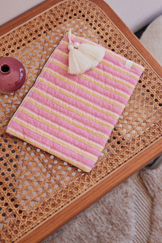 pouch Domina Cream Sunset Checks - Pink Gelato