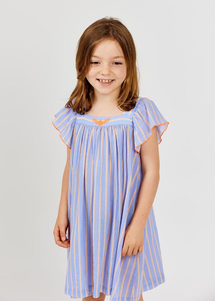 Robe rayure fluo lavande - 0