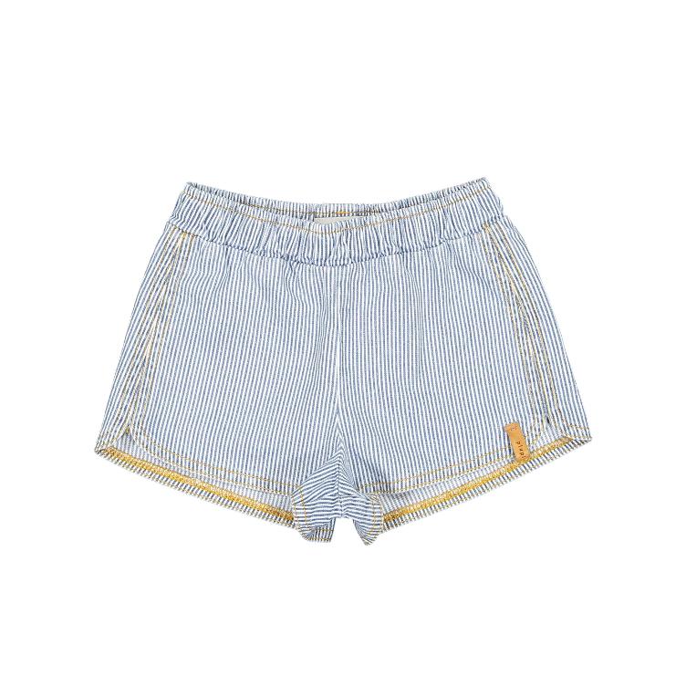 runner shorts washed little stripes denim