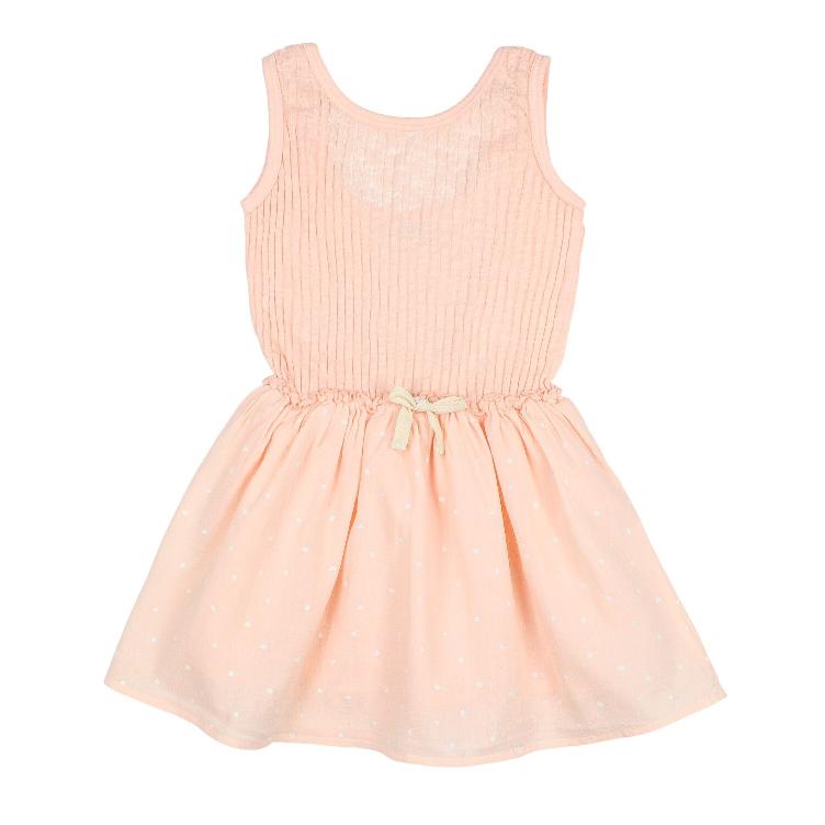 Sara Rib& Crepes Dress blush pink