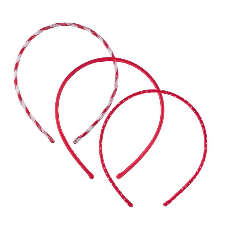 School 3 pack headband red