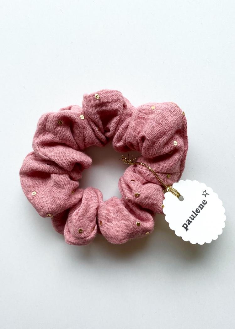 Scrunchie altrosa Punkte