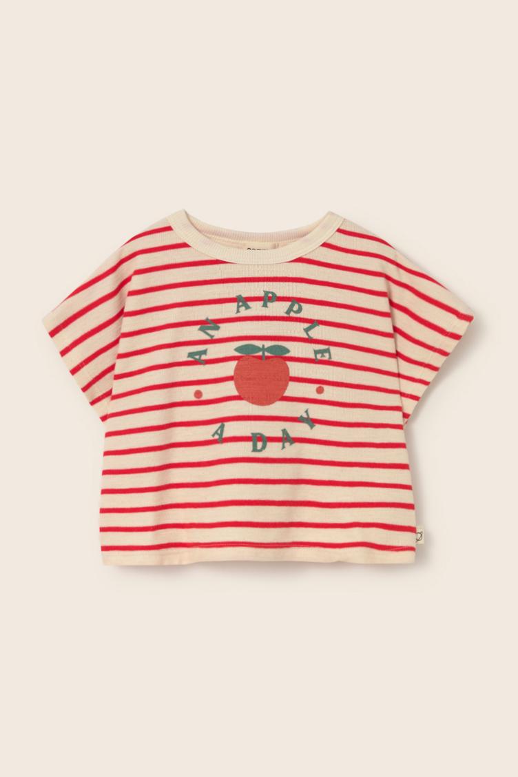 Selva tomato-double faced striped cotton