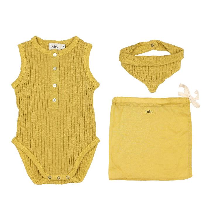 Set holiday baby romper ocre