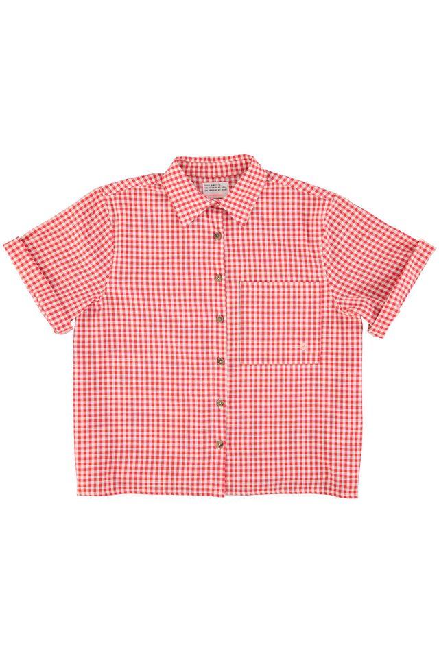 shirt red & ecru checkered