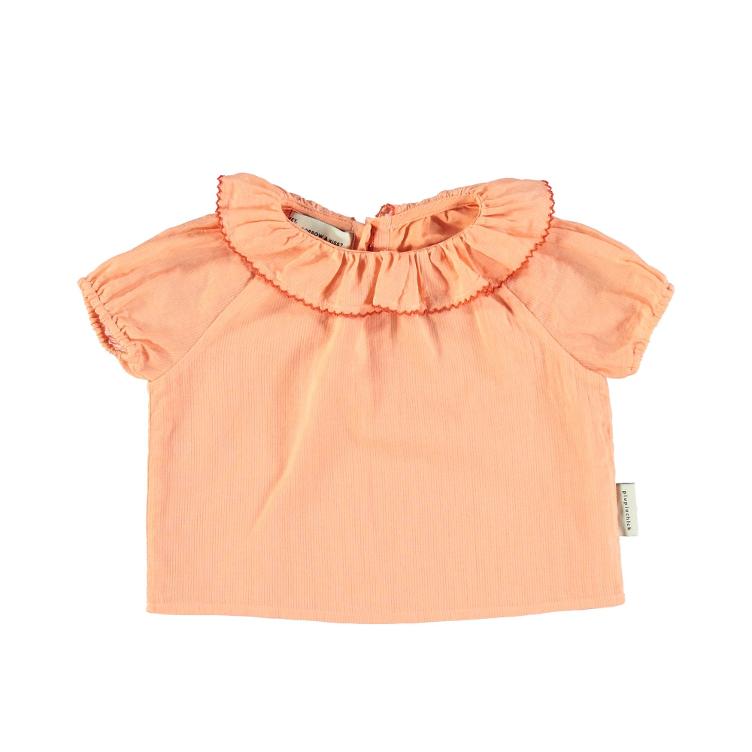 shirt round fringe collar peach baby