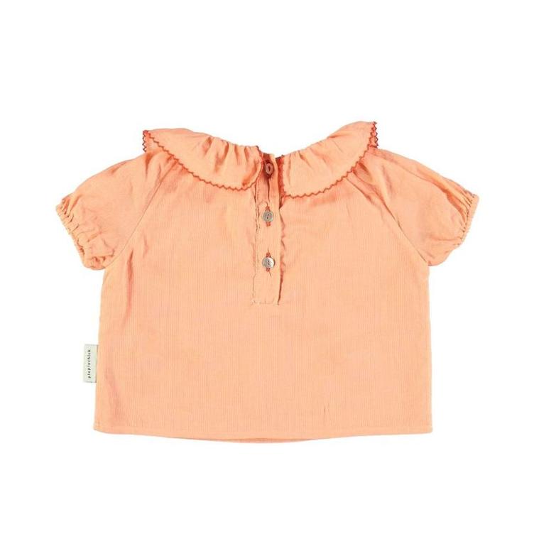 shirt round fringe collar peach baby - 0