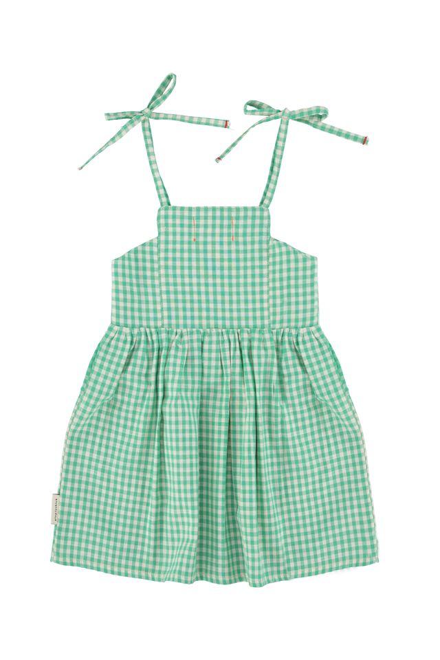 Short dress green & ecru checkered - 0