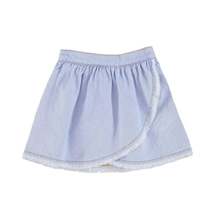 short skirt light blue soft denim
