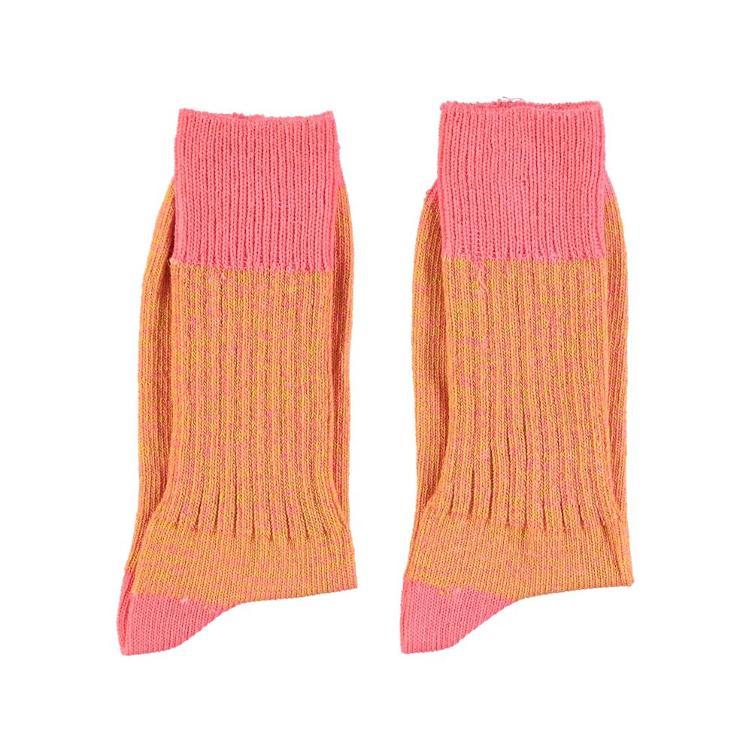 short socks orange & pink