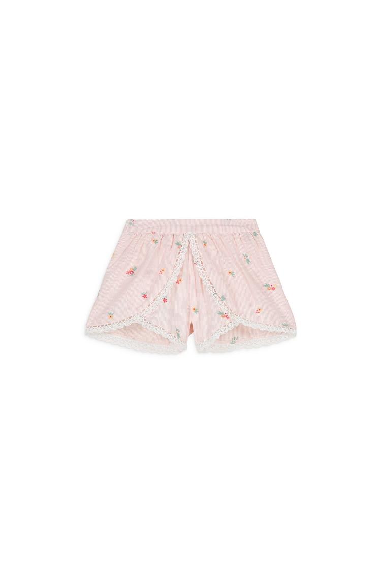 shorts Asya pink bouquet stripes