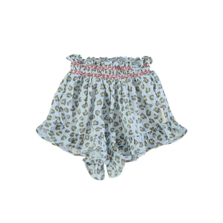 shorts light blue w animal print - 0