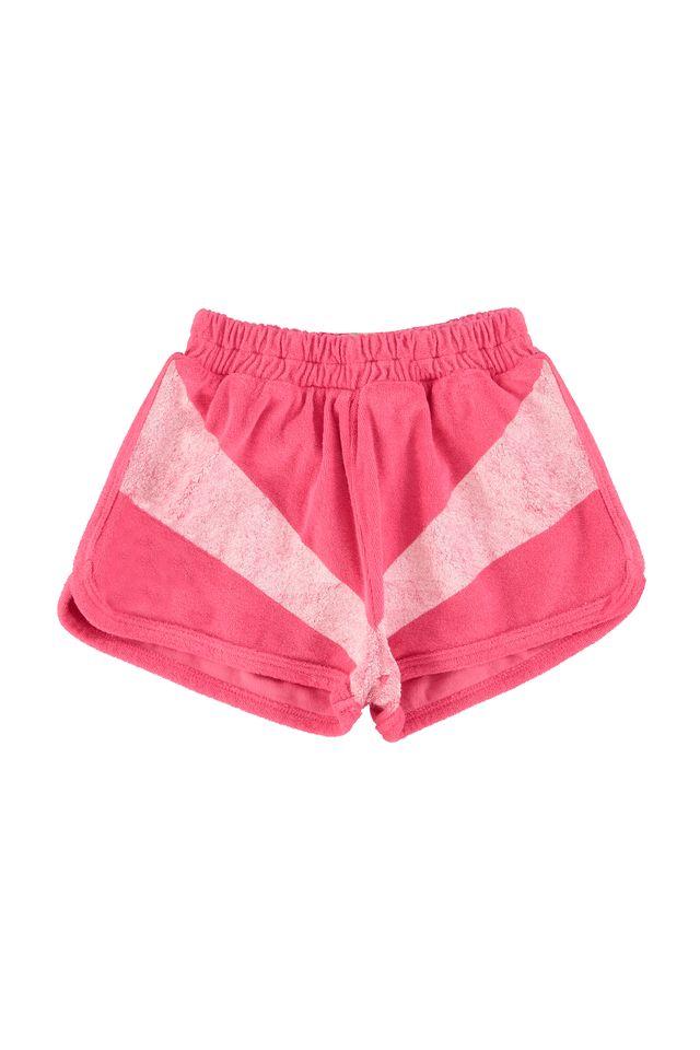 shorts pink w white stripes print