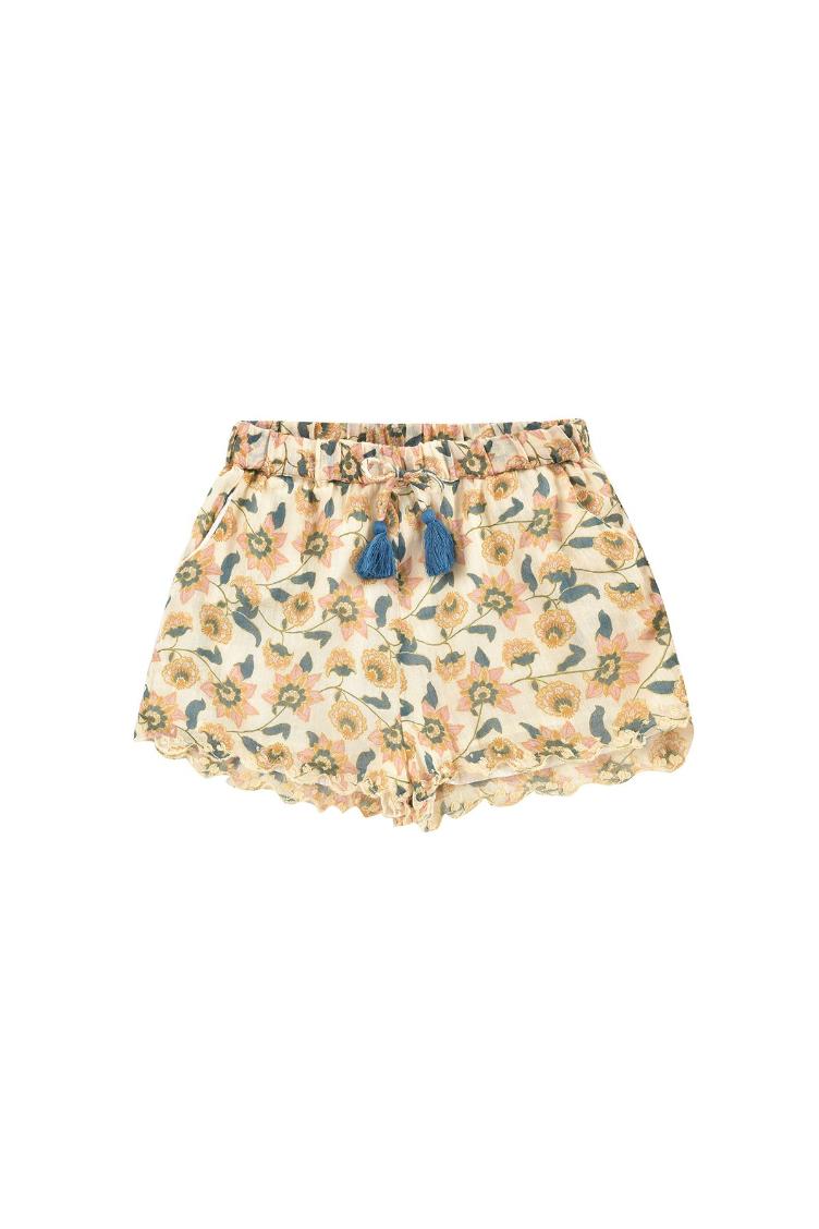 Shorts Vallaloid cream flowers