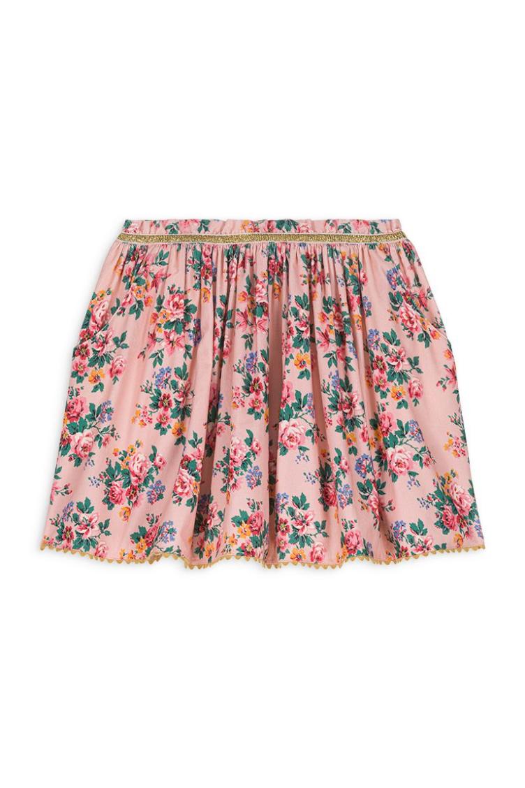 Skirt Cephee pink Seylan flowers